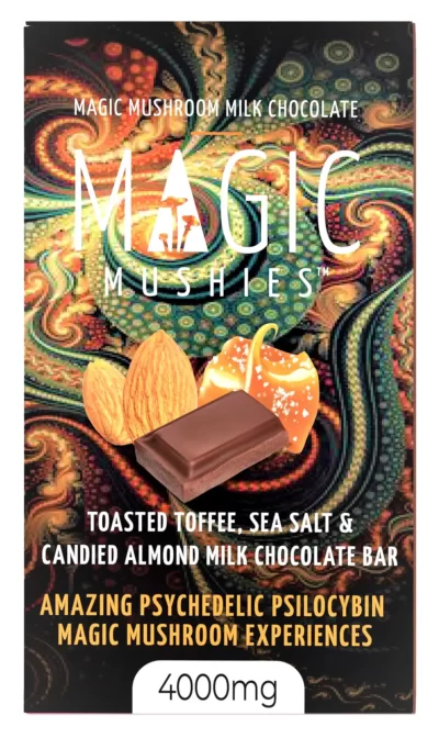 Magic Mushroom Toasted Toffee, Sea Salt, & Candied Almond Milk Chocolate Bar 4000mg