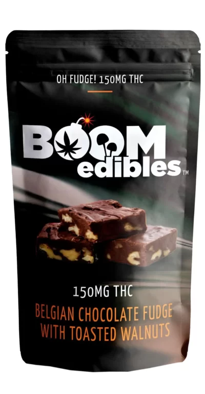 Boom Edibles | Belgian Chocolate Fudge with Toasted Walnuts | 150mg THC