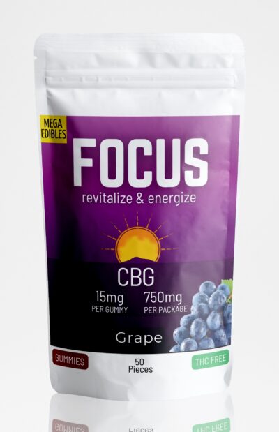 Focus 15mg CBG (gum drops 1.5ml) Grape - Front - 50 pack