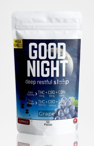 Good Night Gummy (rounded top square - 2ml) Front - Grape - 50 pack