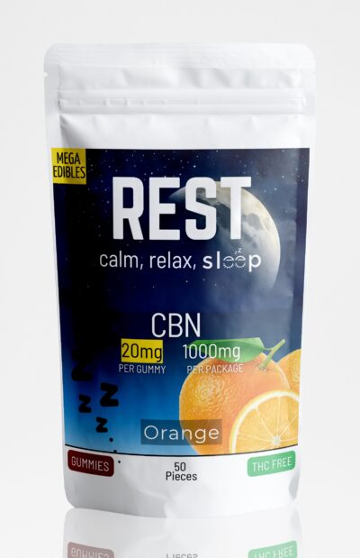 Rest 20mg CBN (gum drops 1.5ml) Front - Orange - 50 pack