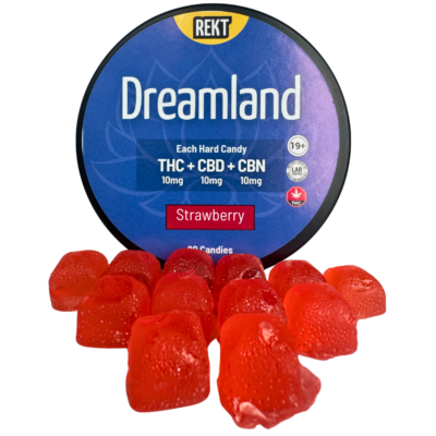 Dreamland Strawberry Hard Candy THC CBD CBN Candy