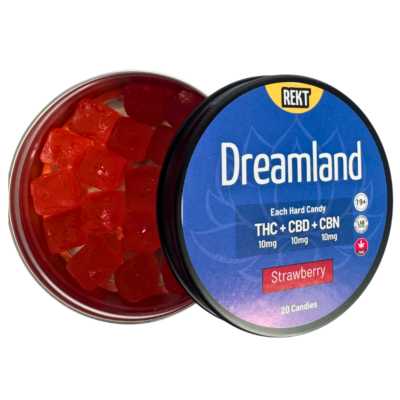Dreamland Strawberry Hard Candy THC CBD CBN Candy 2