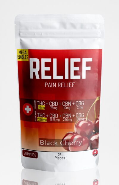 Relief 50MG THC (square 5ml) Front - Black Cherry - 25 pack