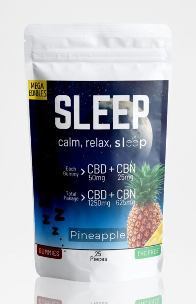 Sleep (rounded top square - 2ml) Front - Pineapple - 25 pack