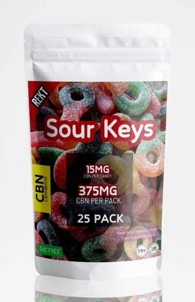 REKT Sour Keys Gummies 375mg CBN (25 x 15mg CBN)