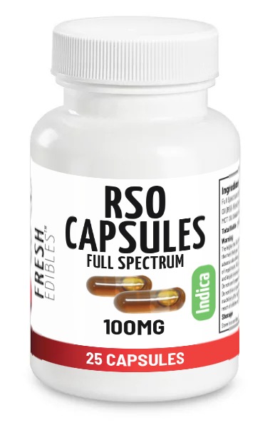 Fresh Edibles Indica RSO Capsules 2500mg (25 capsules x 100mg)