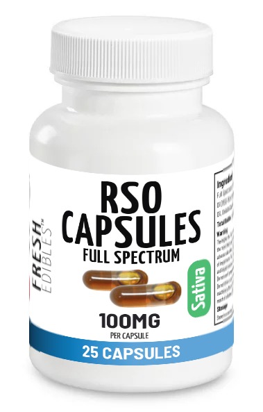 Fresh Edibles Sativa RSO Capsules 2500mg (25 capsules x 100mg)