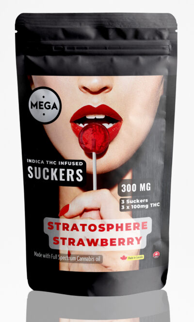 Stratosphere Strawberry Sucker Lollipops | 100mg x 3 | 300mg THC
