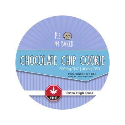 P.S I’m Baked | Two Chocolate Chip Cookies | 200mg THC | 40mg CBD