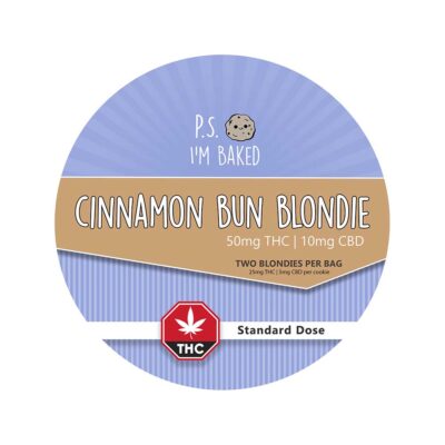 P.S I’m Baked | Two Cinnamon Bun Blondies | 50mg THC | 10mg CBD