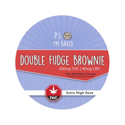 P.S I’m Baked | Two Double Fudge Brownies | 200mg THC | 40mg CBD
