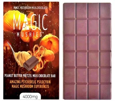 Magic Mushroom Peanut Butter Pretzel Milk Chocolate Bar | 4000 mg