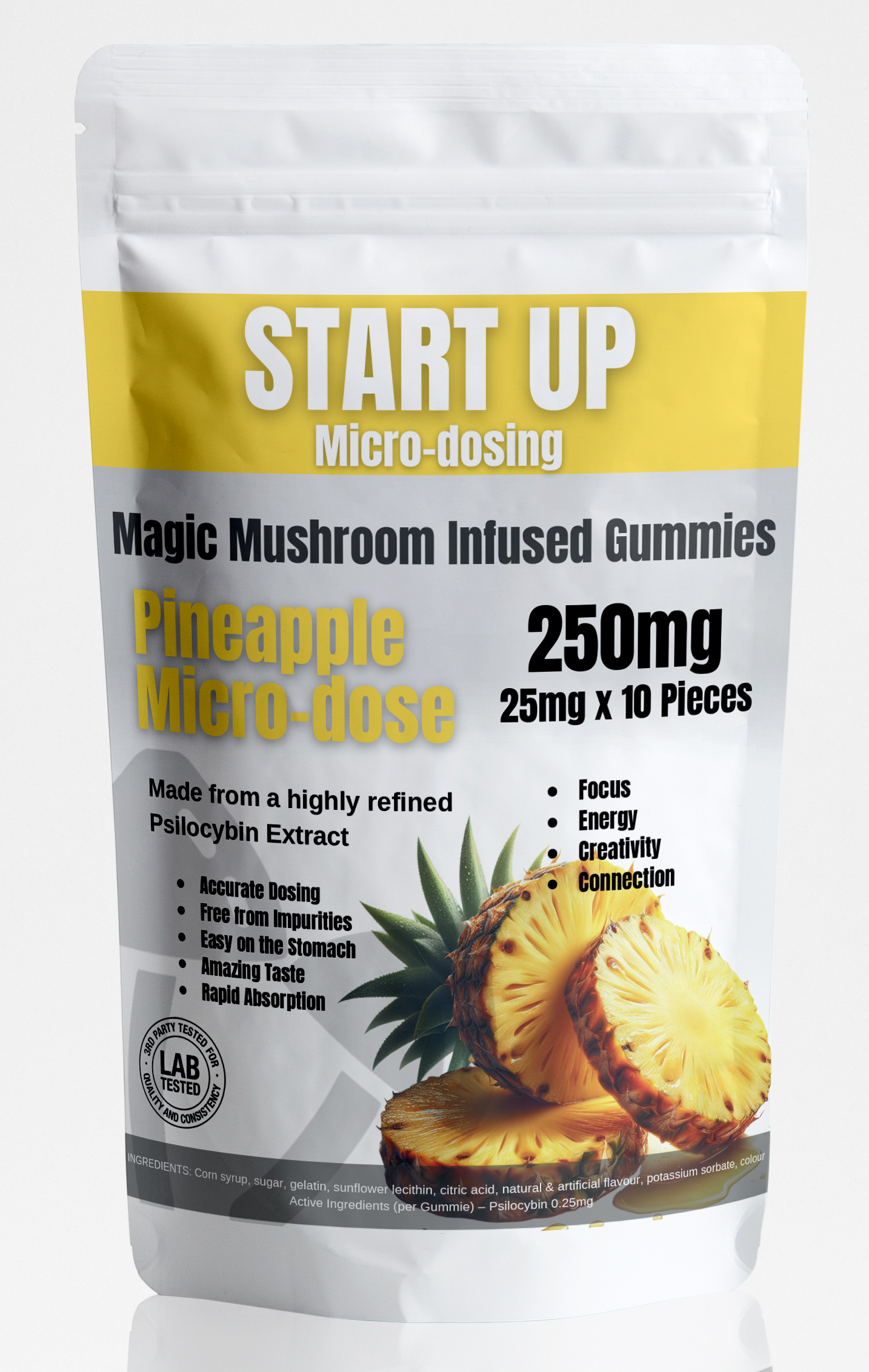 Startup Pineapple Microdose Gummies 250mg