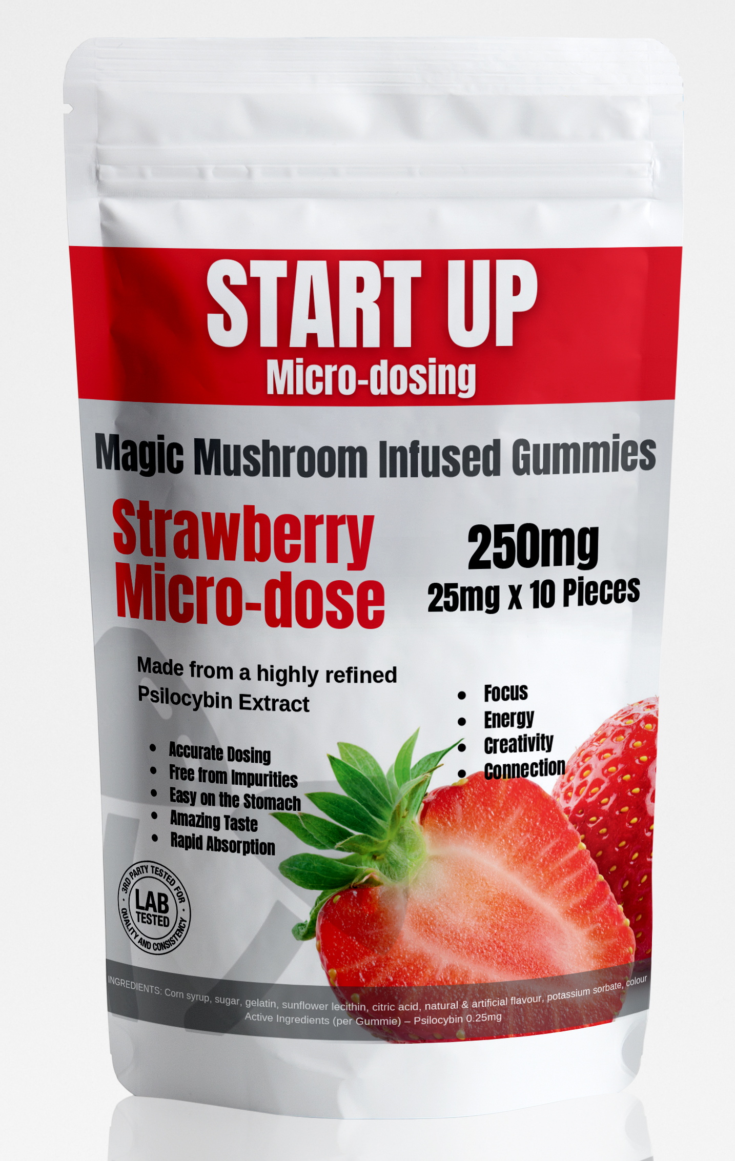 Startup Strawberry Microdose Gummies 250mg