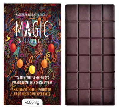 Magic Mushroom Toasted Toffee & Mini Reese's Peanut Butter Milk Chocolate Bar 4000mg