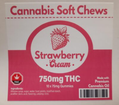 Cannabis Soft Chews | Strawberry Cream | 750mg THC
