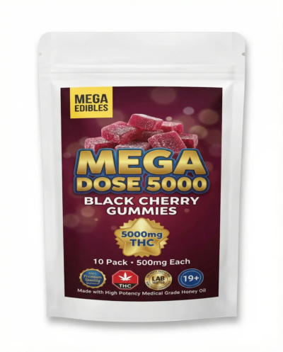 Mega Dose 5000 Black Cherry RSO Gummies